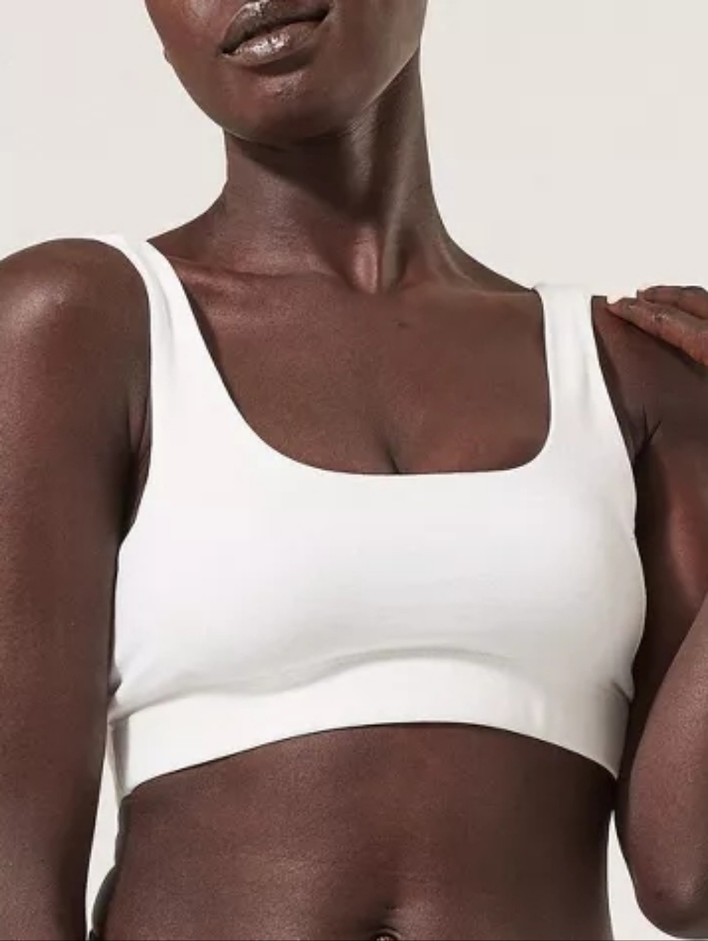 NWOT- Pact Organic- White Scoop-Neck Seamless Bralette